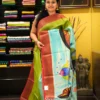 Green & Red- Tussar Saree