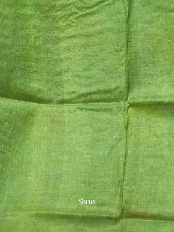 Green & Pink - Tussar Saree with Kantha stitch - Image 2